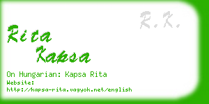 rita kapsa business card